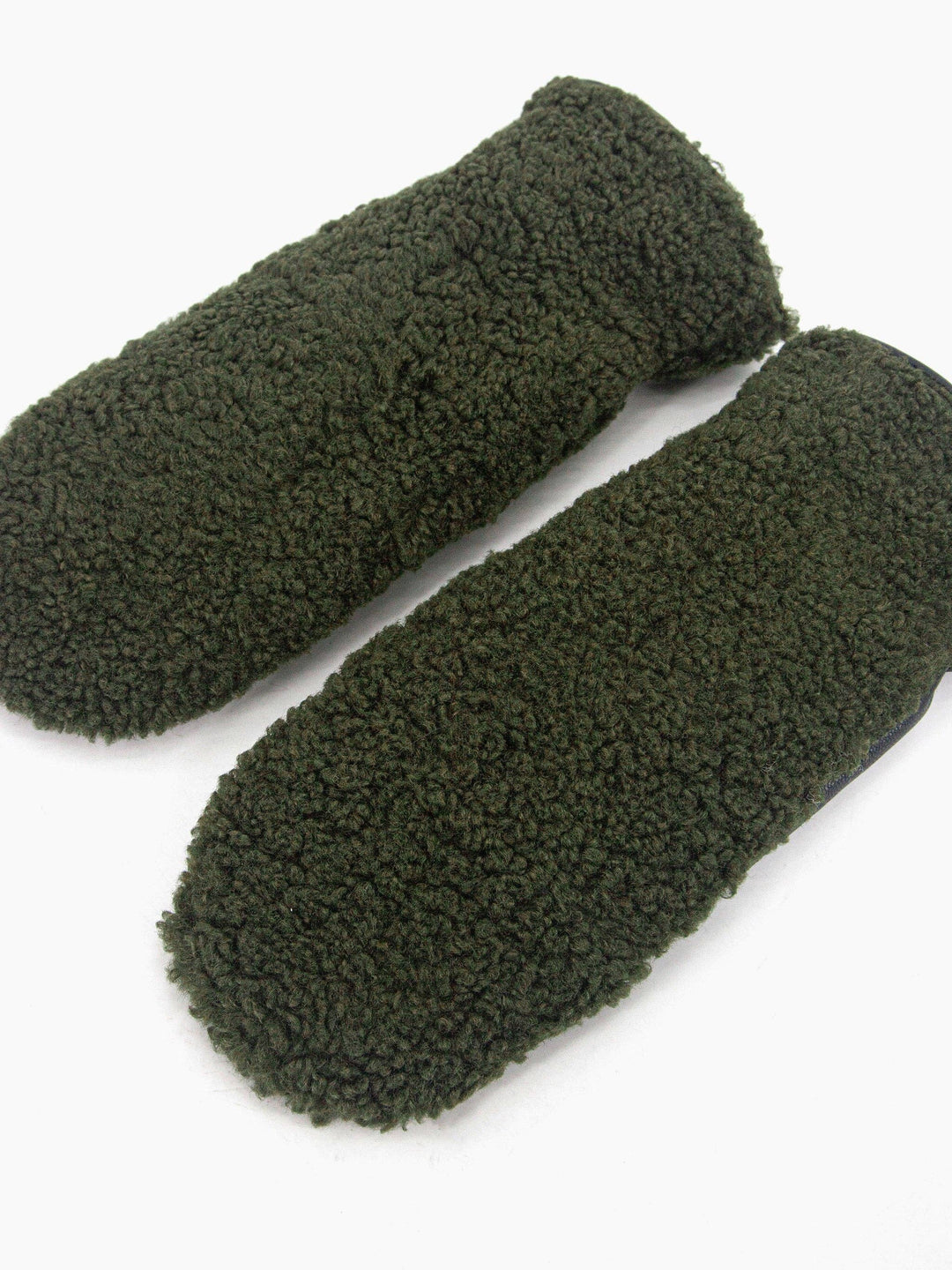 Khaki Borg Mitten Gloves