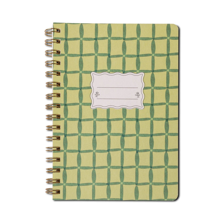 Green Lattice A5 Twin Wire Notebook