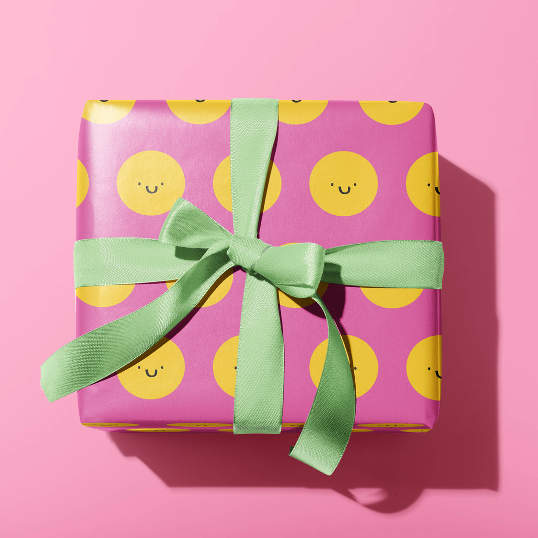 Smiley Face Wrapping Paper Sheet