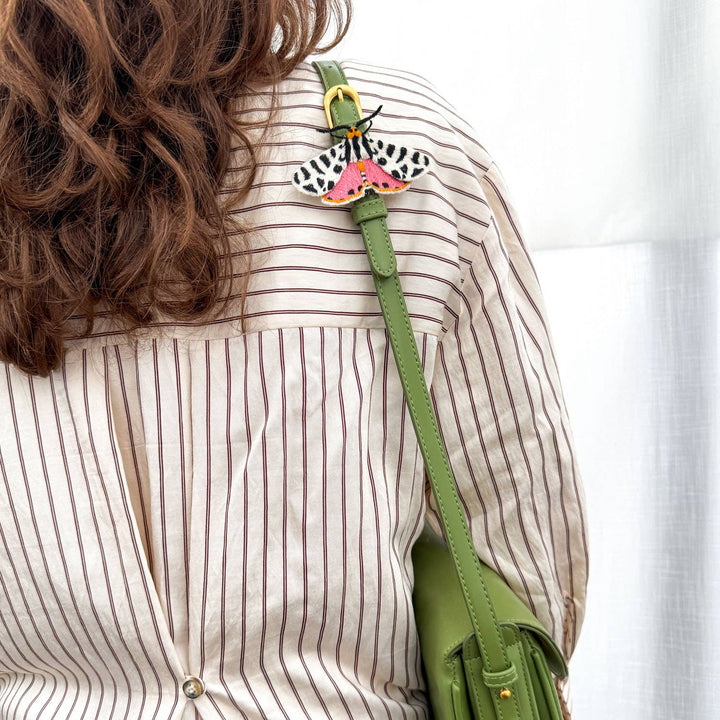 Tiger Moth Embroidered Brooch