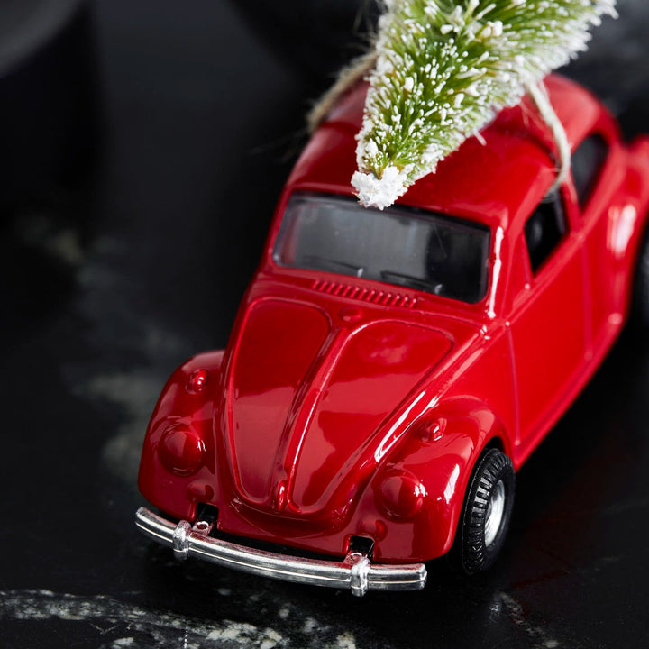 Red Christmas Car with Tree