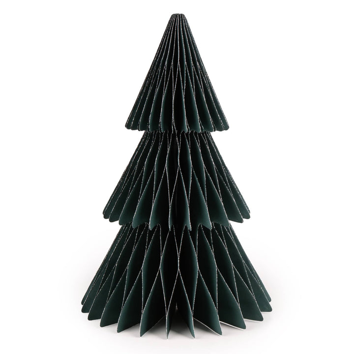 Standing Paper Christmas Tree in Dark Green - 25cm