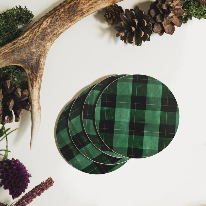 Highland Moss Green Tartan Coaster