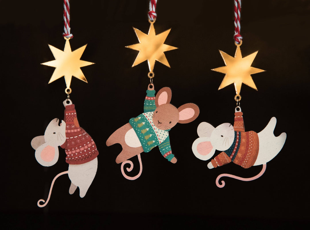 White Mouse with Star Decoration