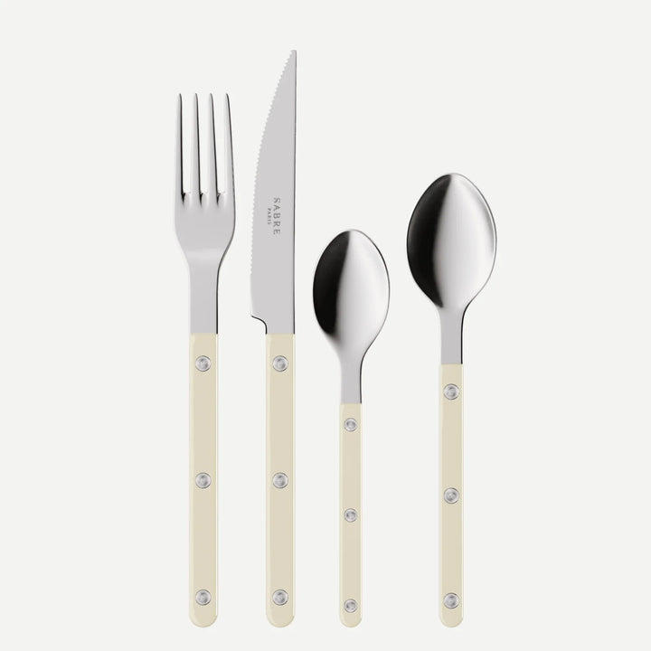Sabre Bistrot Cutlery Set of 4 in Solid Ivory