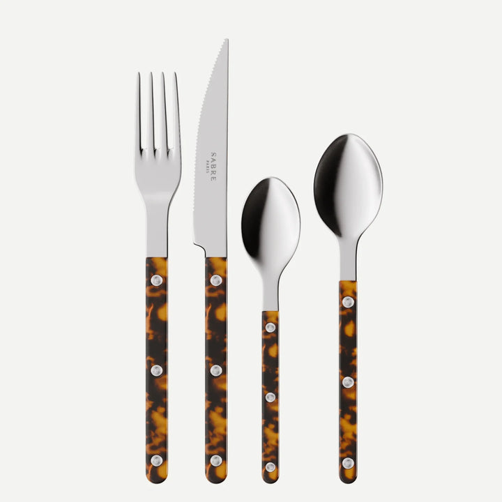 Sabre Bistrot Cutlery Set of 4 in Faux Tortoise