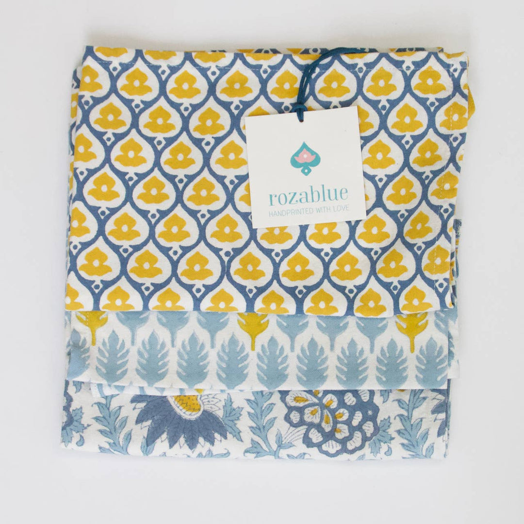 Blockprint Sunny Day Blue Dishcloth