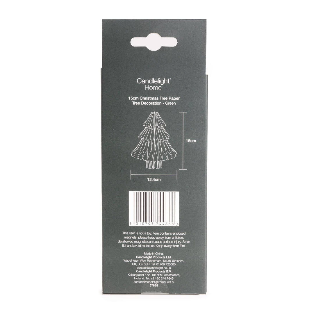 Christmas Tree Green Paper Decoration - 15cm