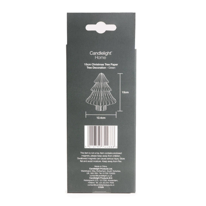 Christmas Tree Green Paper Decoration - 15cm