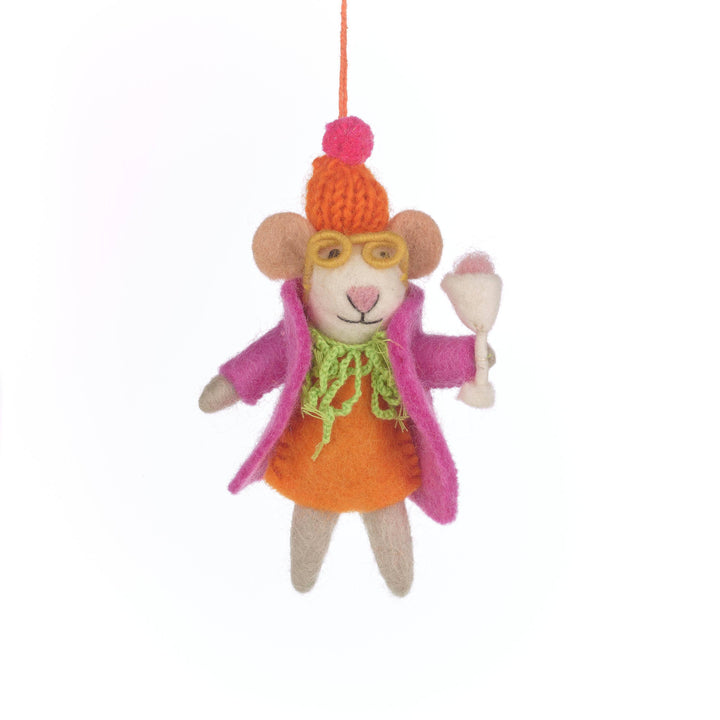 Handmade Felt Margie the Merry Mouse Decoration