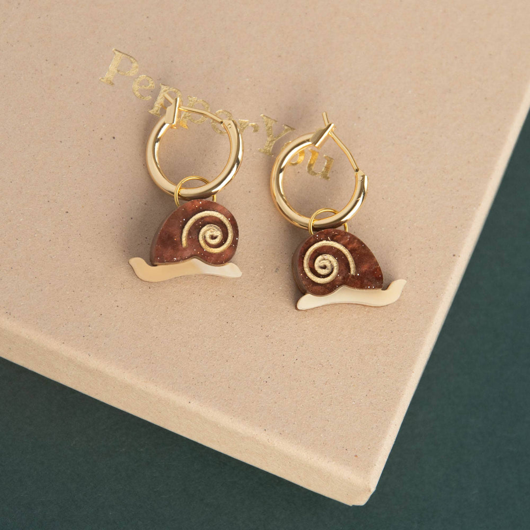 Garden Snail Hoop Earrings