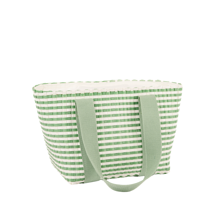 Portofino Woven Insulated Basket Bag in Juniper Green