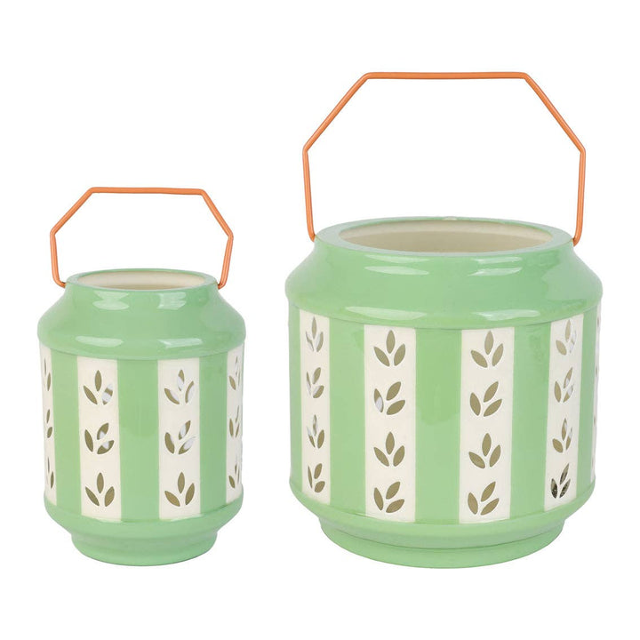 Bon Jardin Green Enamel Lantern - 2 Sizes