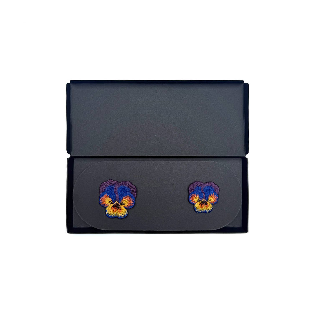 Pansy Embroidered Brooch Set