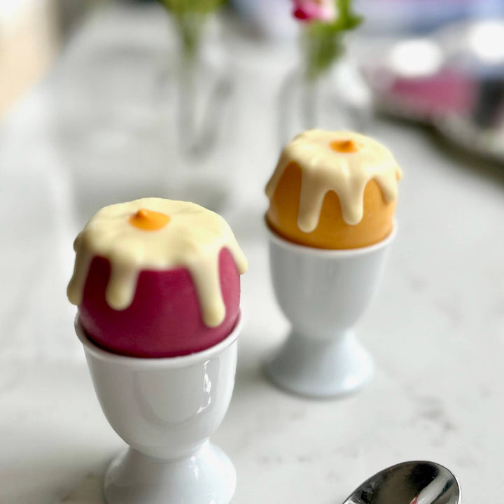 Duo of Caramel Filled Drippy Eggs