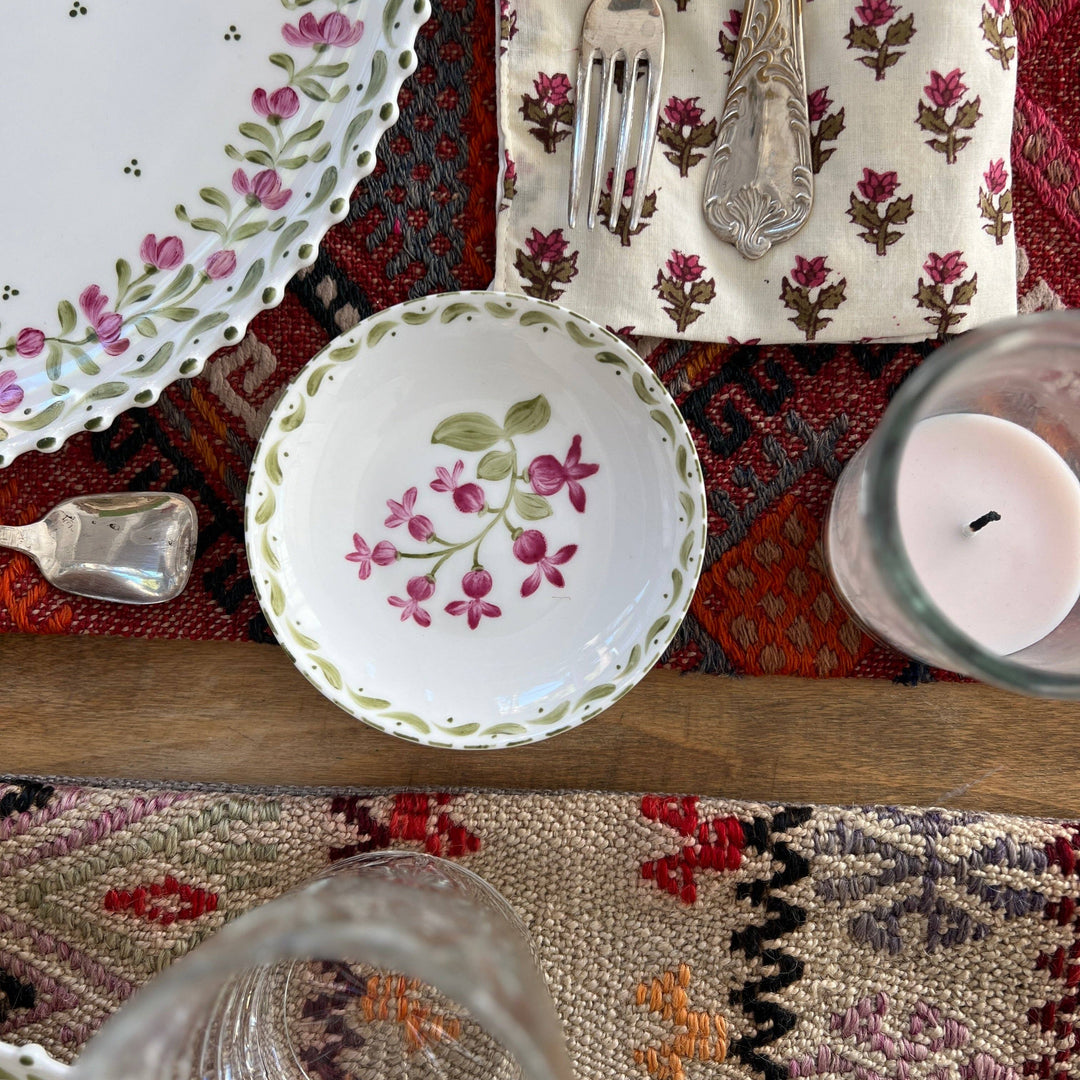 Hand Painted Floral Porcelain Plates