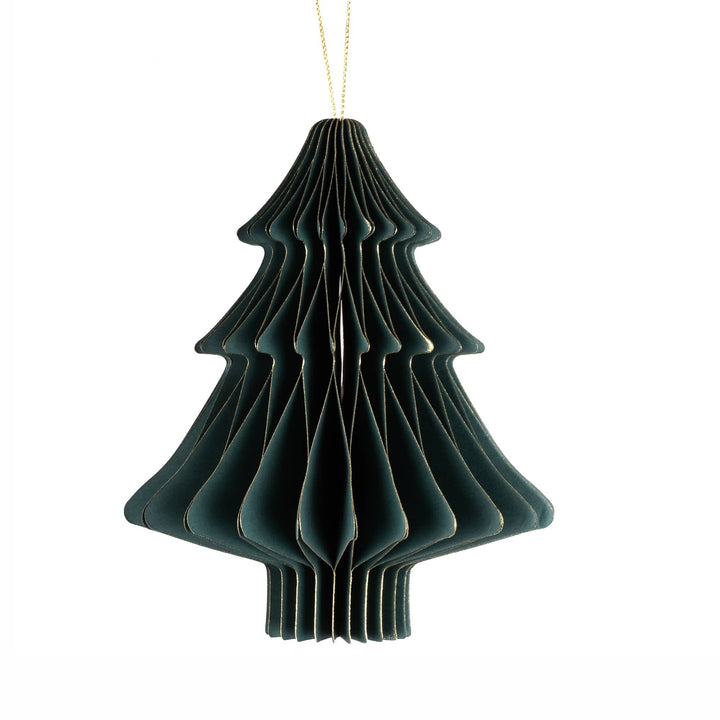 Christmas Tree Green Paper Decoration - 15cm