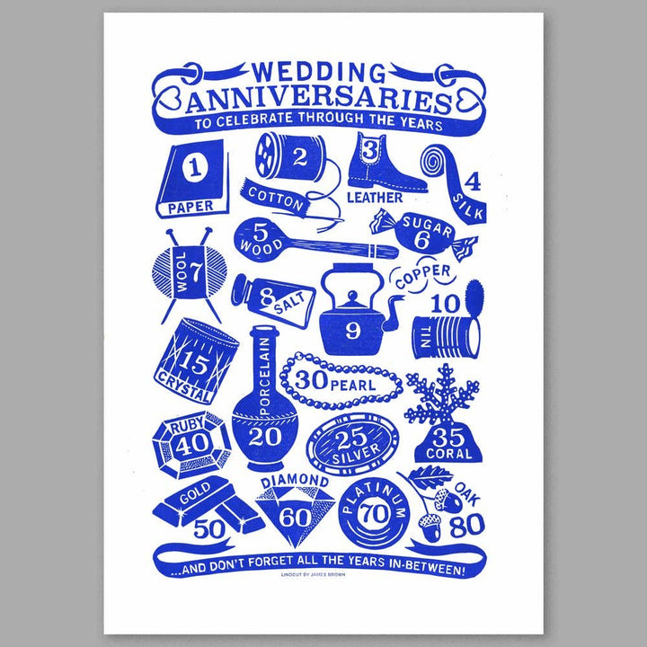 Anniversaries Linocut Print