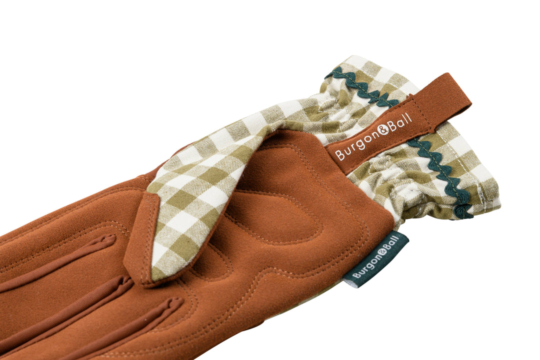 Olive Check Garden Gloves
