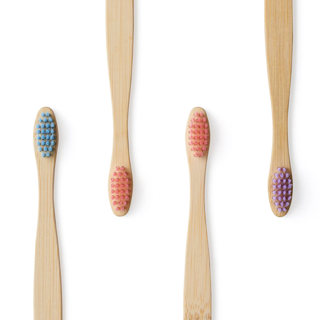 Children's Bamboo Toothbrush - 4 Pack in Candy Colours