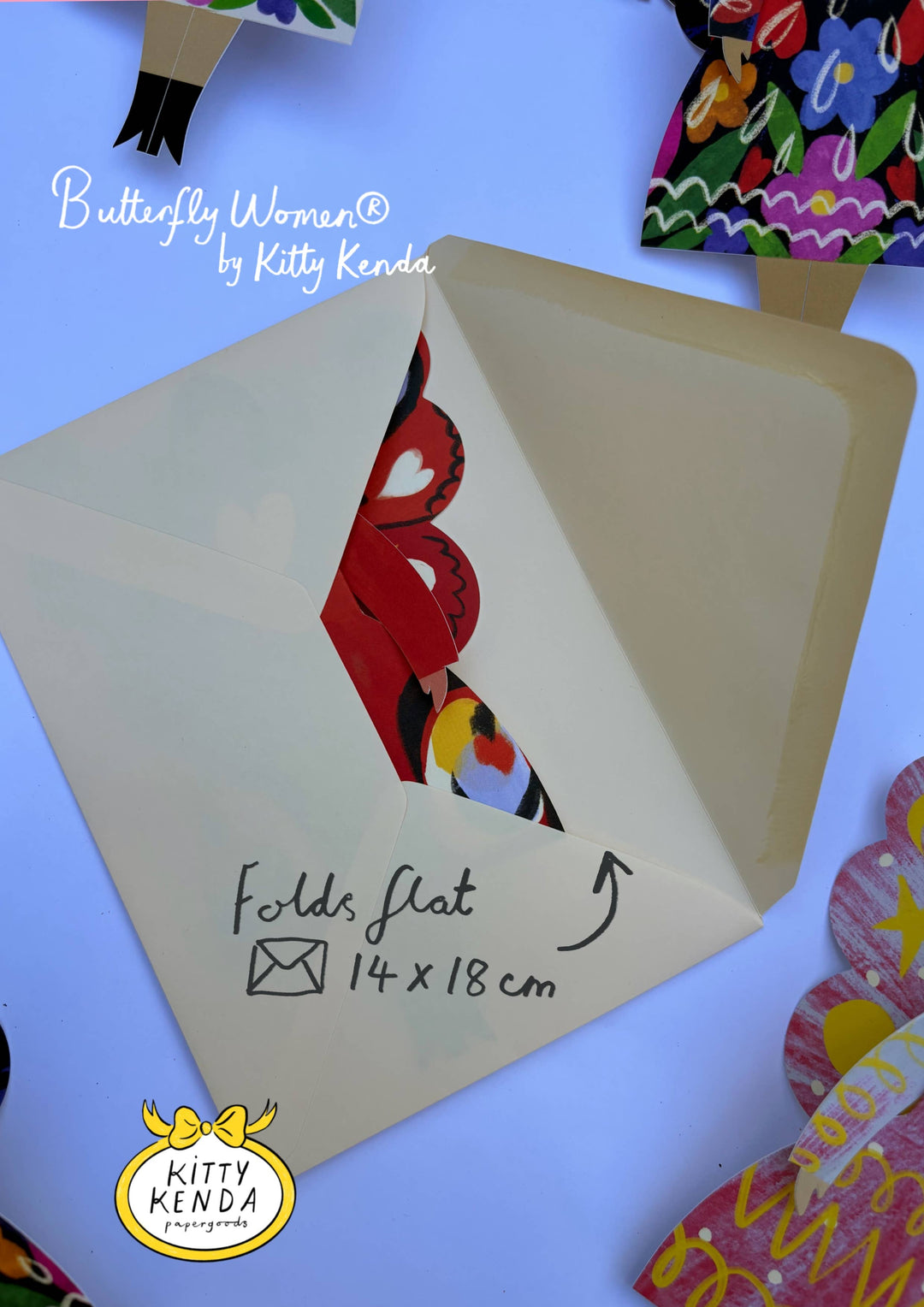 Butterfly Folk Woman Sitting Greeting Card