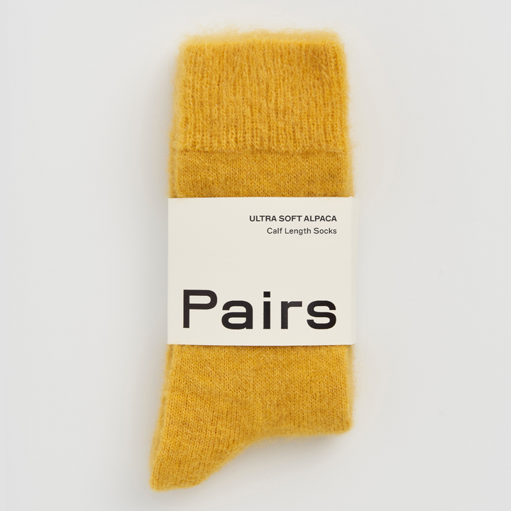 Ultra Soft Alpaca Socks in Dandelion Yellow
