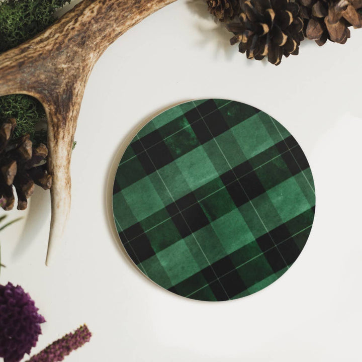 Highland Moss Green Tartan Coaster
