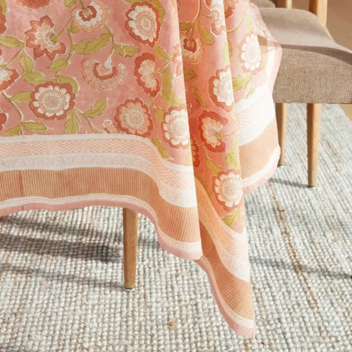 Rosewood Tablecloth in Rust & Peach