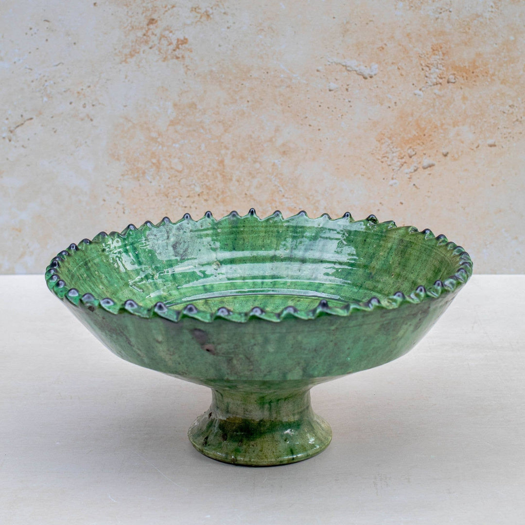 Tamegroute Green Pedestal Bowls