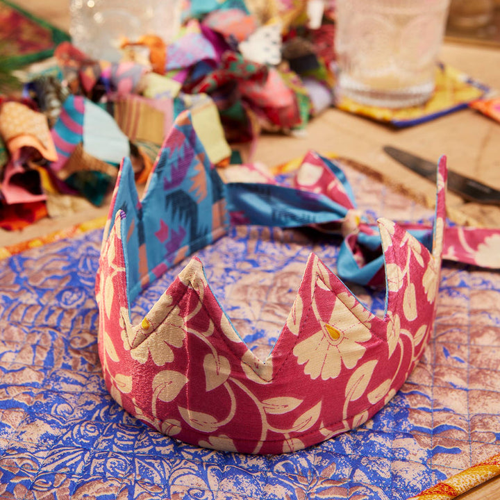 Recycled Sari Party Hat Crown
