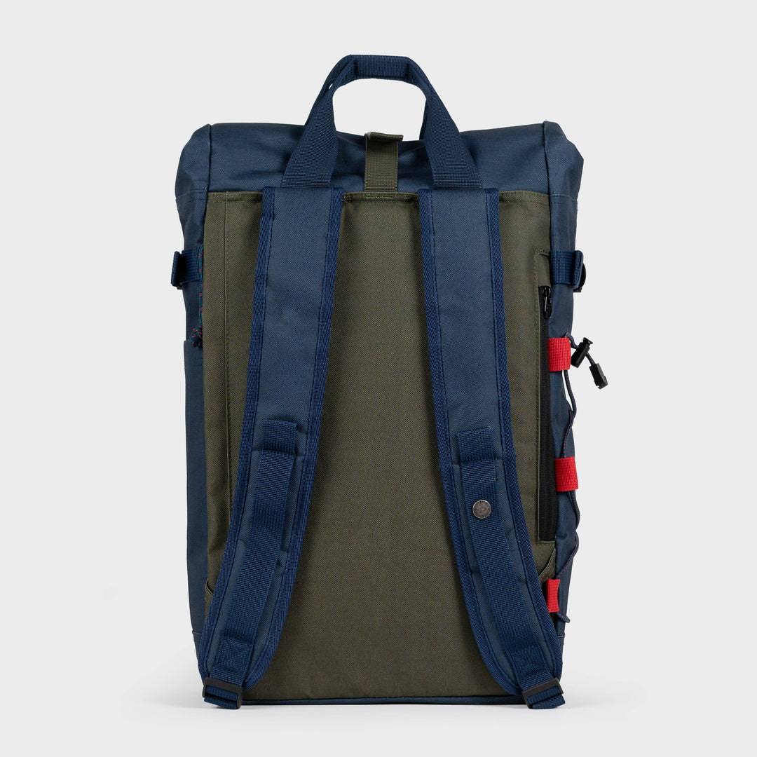 Adventurer 100% Recycled Backpack - Navy & Khaki