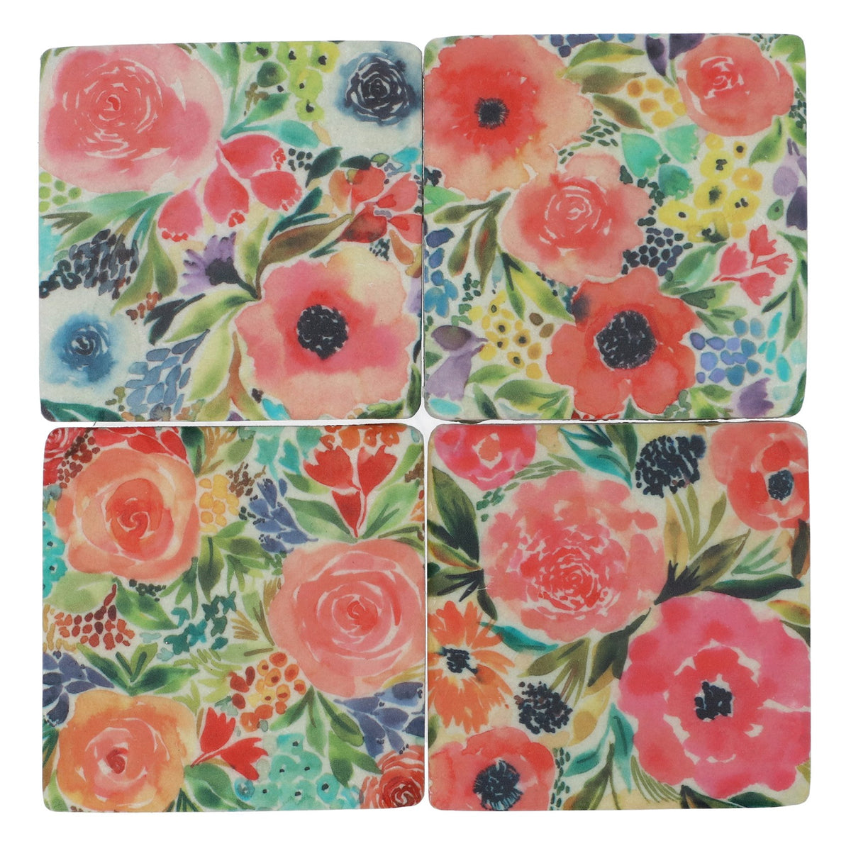 Tea and Biscuits Double Coaster: Pink | Tea & Coffee | Quince & Cook