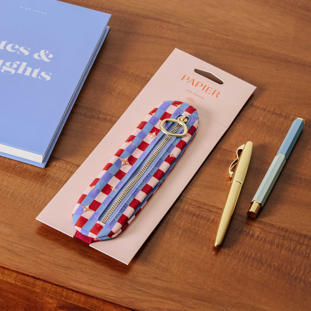 Starry Check Pen Pouch
