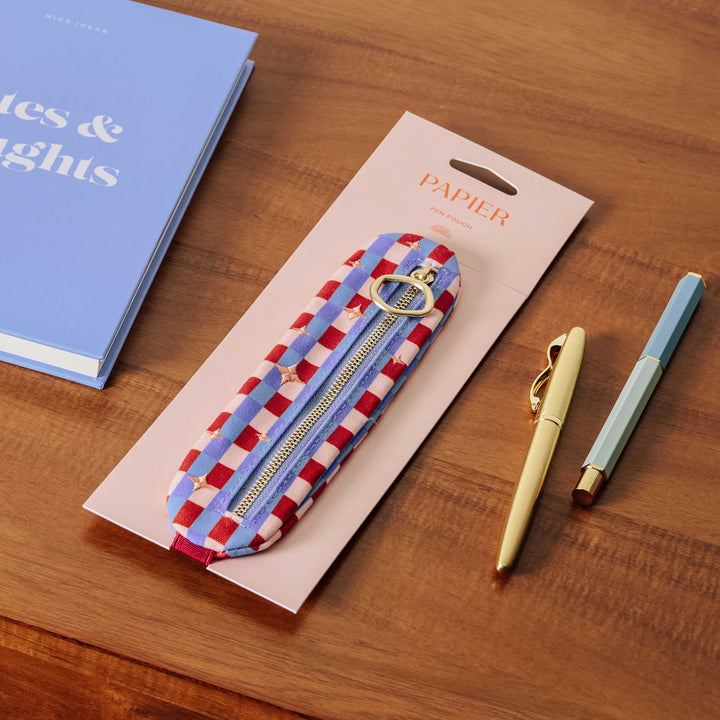 Starry Check Pen Pouch