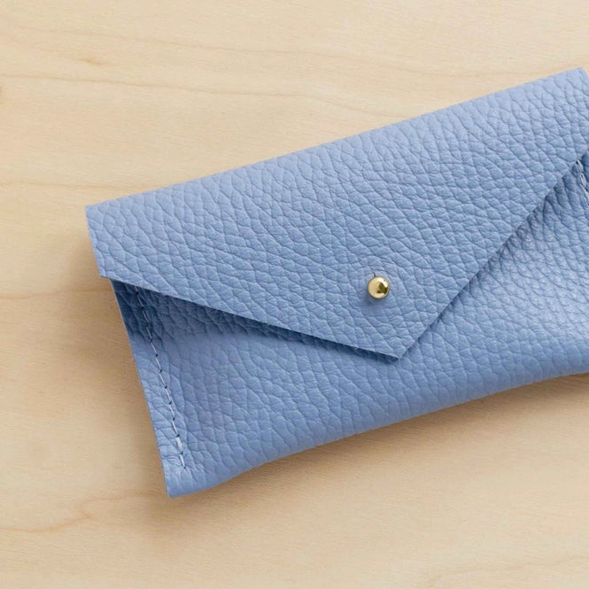 Leather Card Purse - Powder Blue