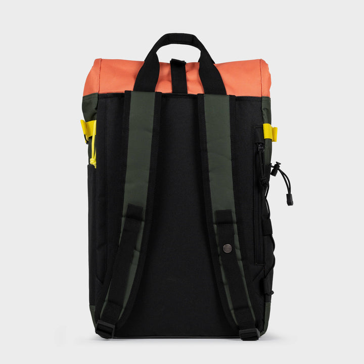 Adventurer 100% Recycled Backpack - Khaki & Orange