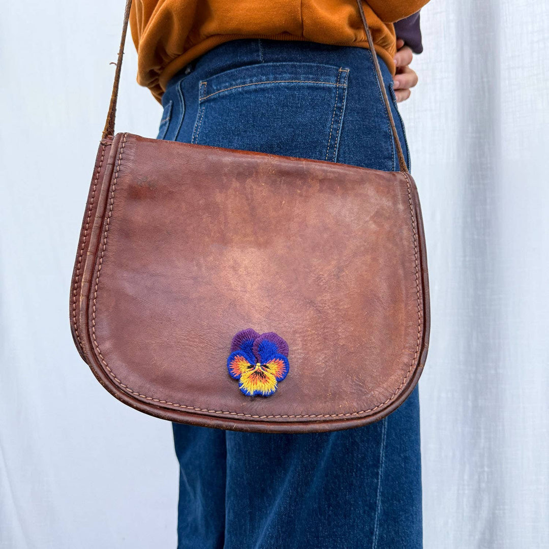 Pansy Embroidered Brooch Set