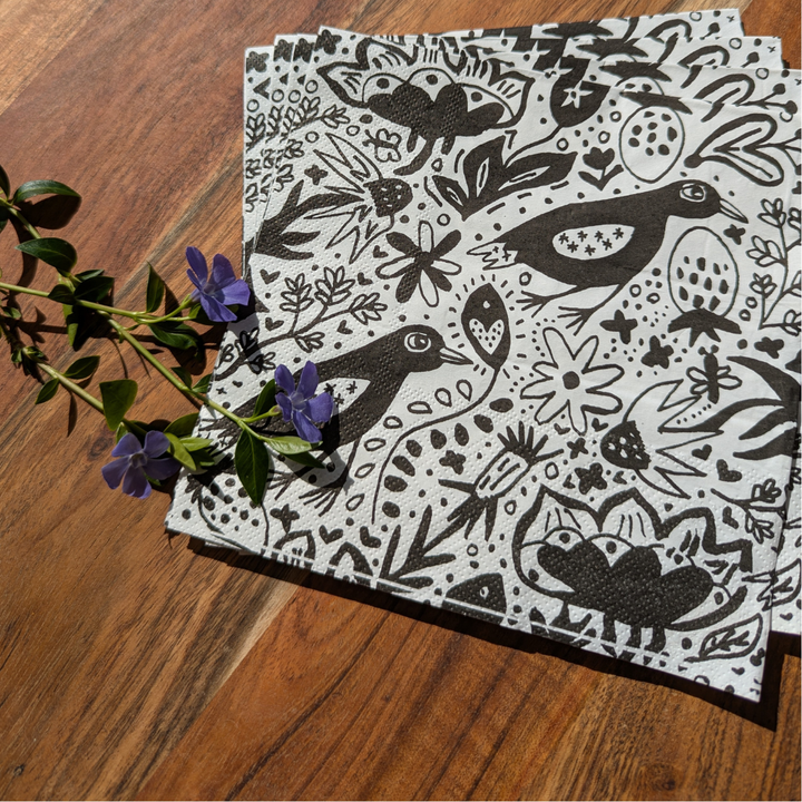 Folk Birds Paper Napkins
