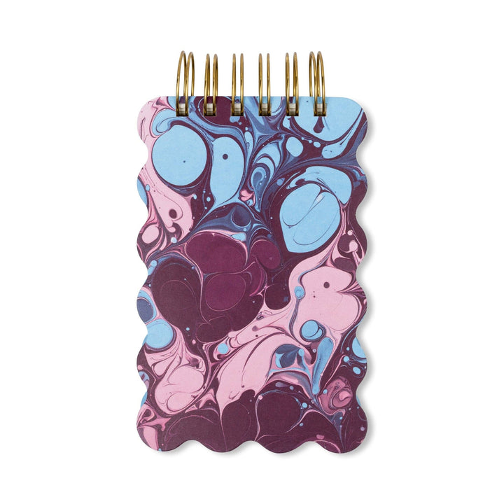 Burgundy Sky Marble Wavy Notepad