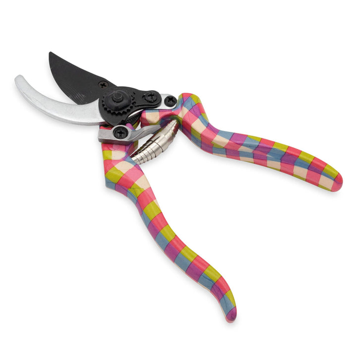 Pink Gingham Secateurs With Pouch