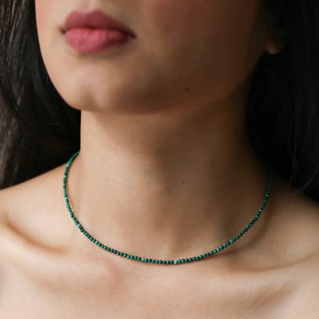 Malachite Protection Beaded Necklace