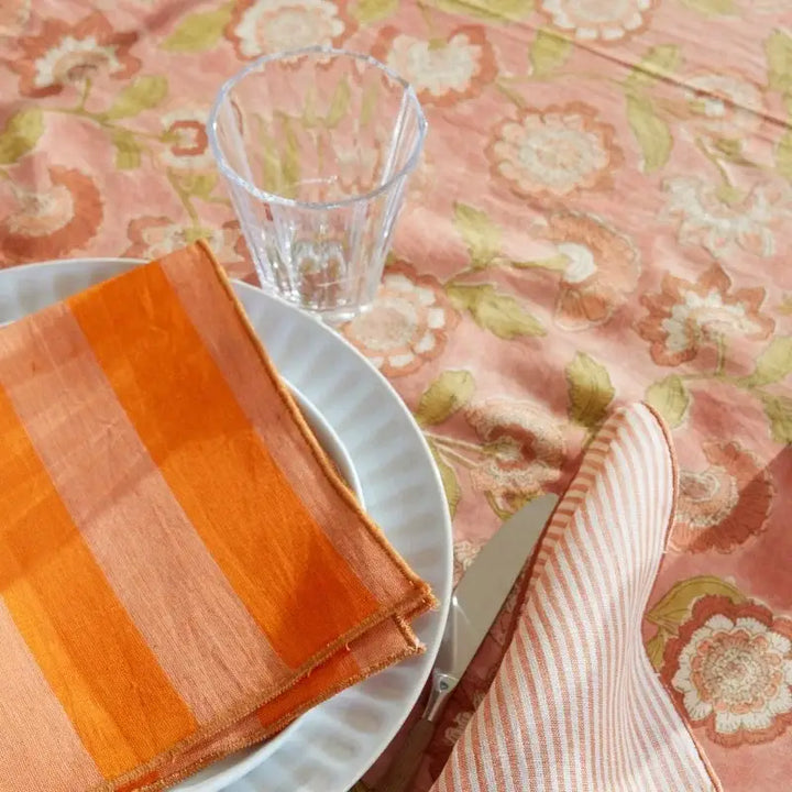 Rosewood Tablecloth in Rust & Peach