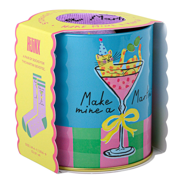 Hijinx Socks in a Tin - Make Mine a Martini
