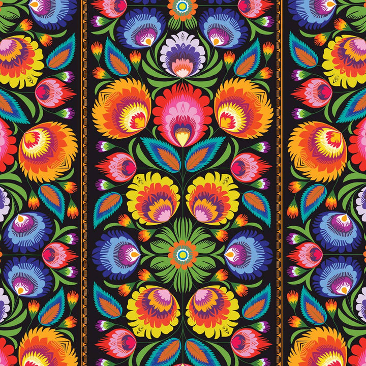 Wycinanki Folk Art Wrapping Paper Sheet
