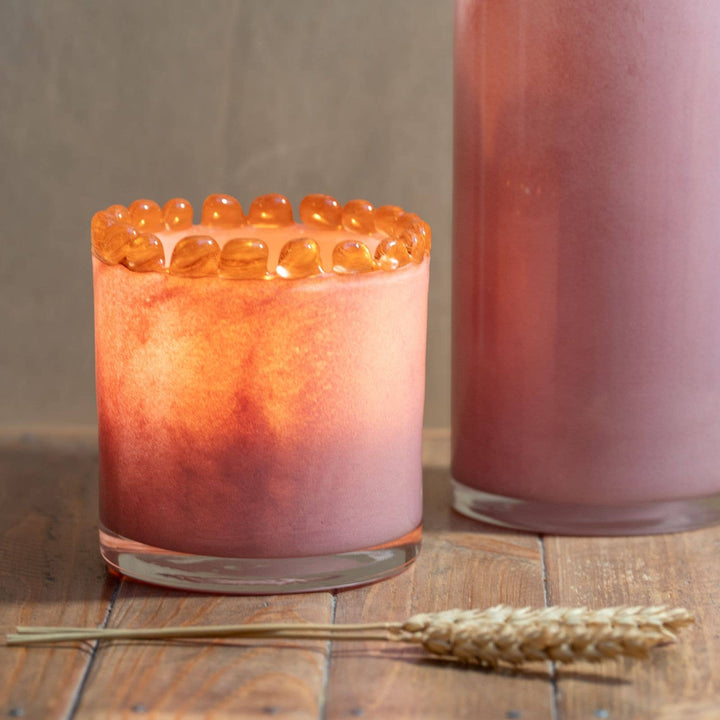 Opaline ‘Pearls’ Candle Holder & Small Vase