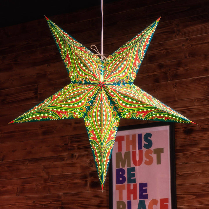 Paper Star Lantern - Green Fantasia Tropic