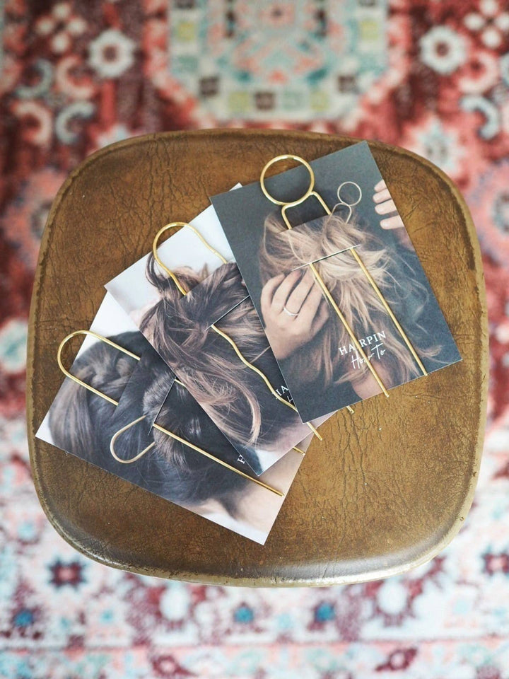 Lizzy Minimal Brass Hairpin -  D-shape