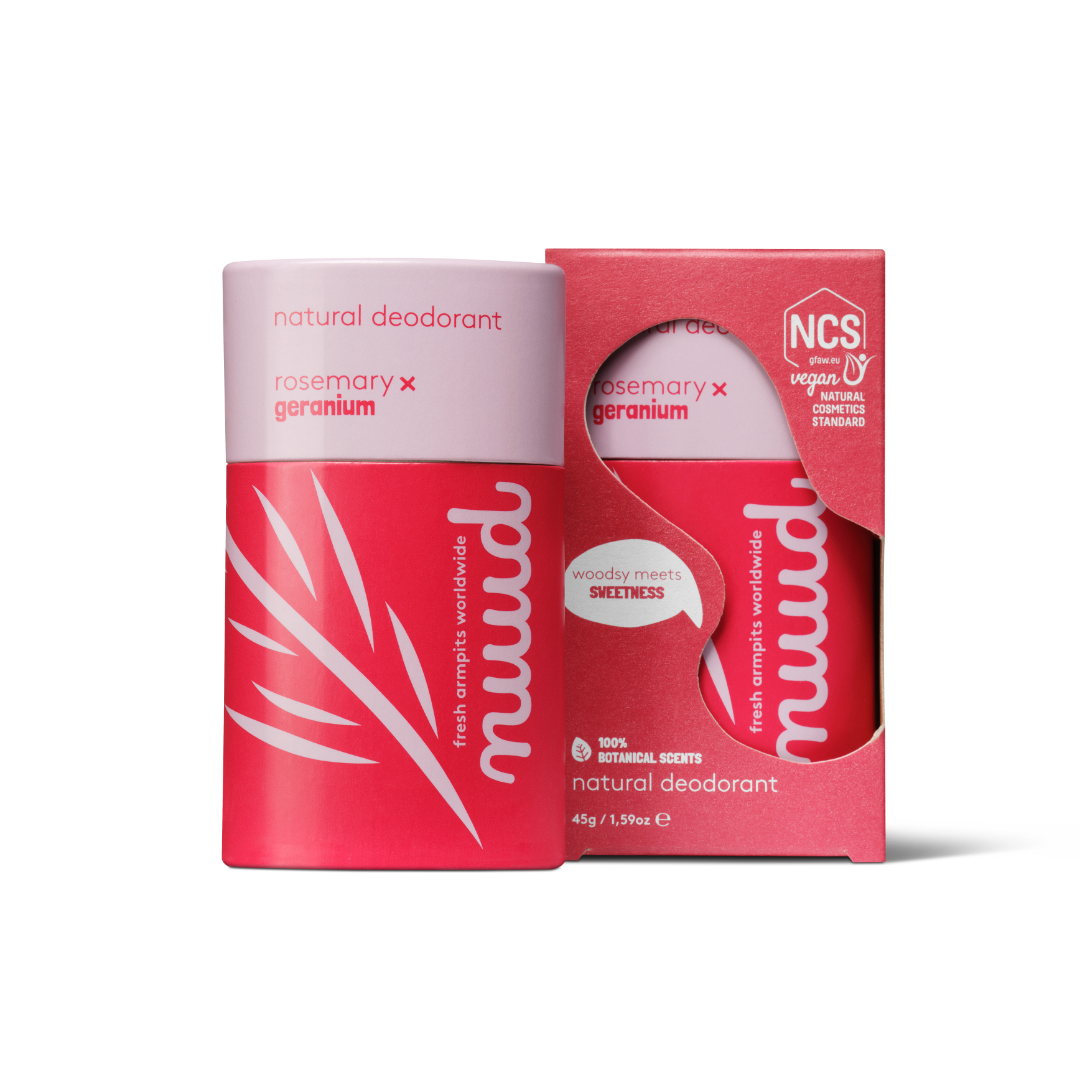Nuud Natural Deodorant Stick - Rosemary & Geranium