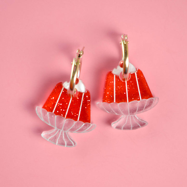 Strawberry Jelly Hoop Earrings