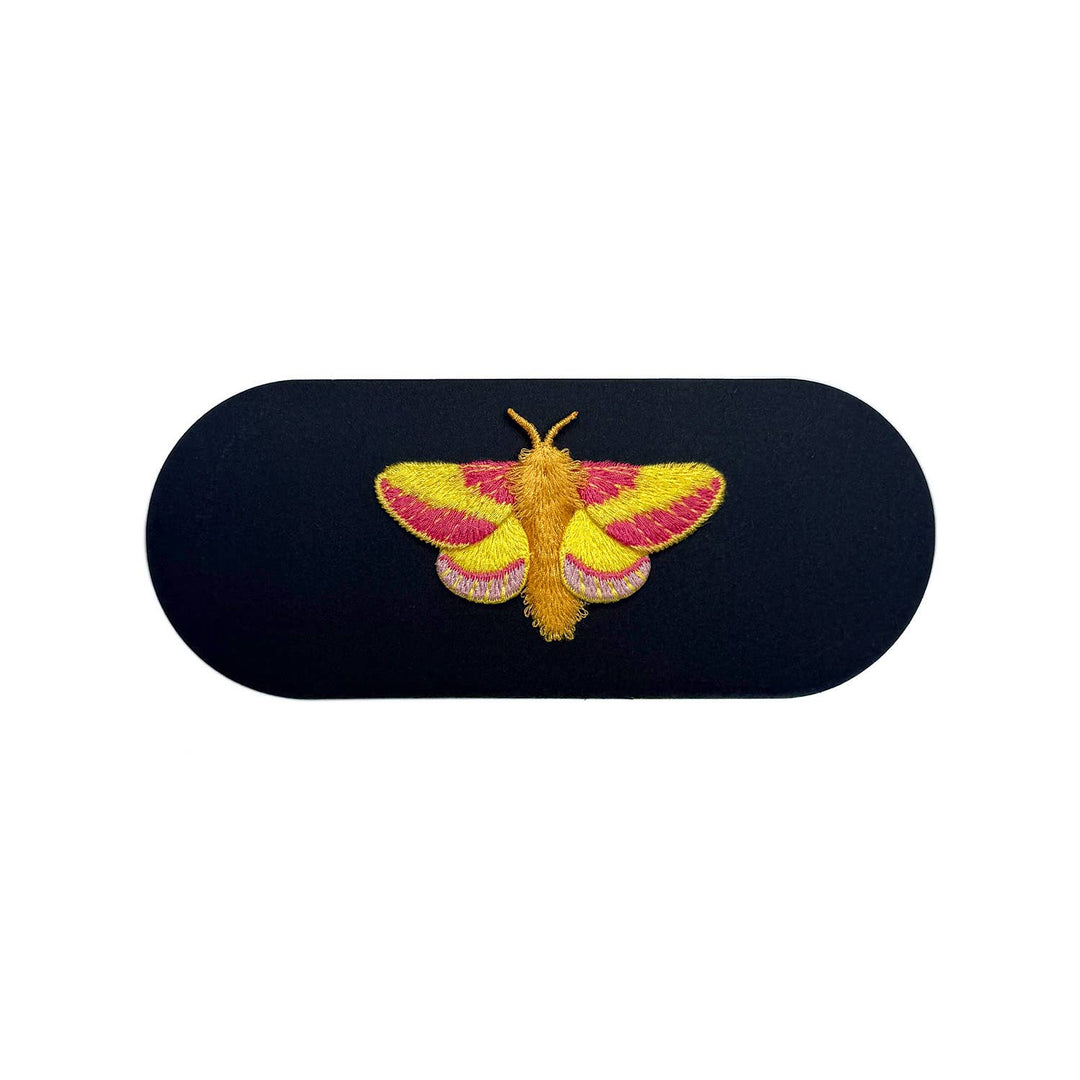 Rosy Maple Moth Embroidered Brooch